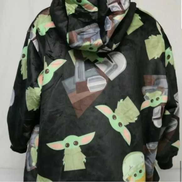 #14 Star Wars Kids Oversized Hoodie Baby Yoda Grogu Mandalorian - Picture 5 of 9